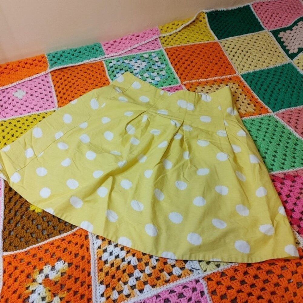 The Limited Size Small Sz S Polka Dot Yellow White Skirt Cotton Kawaii Cute Chic